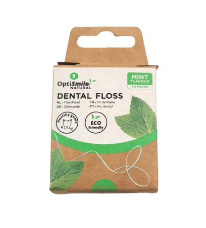 NIĆ DENTYSTYCZNA OptiSmile mentolowa woskowana 50 m MOCNA MIĘTA